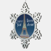 Activiteiten in de omgeving van Eiffeltoren Christ Tin Sneeuwvlok Ornament (Rechts)