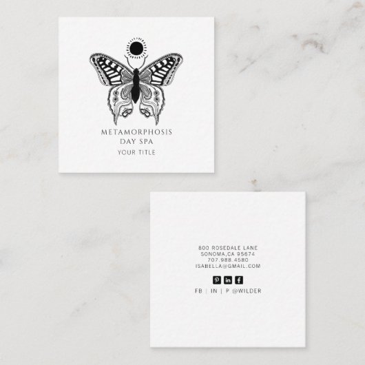 Activiteiten in de omgeving van Elegant Butterfly  Vierkante Visitekaartje (Voorkant / Achterkant)