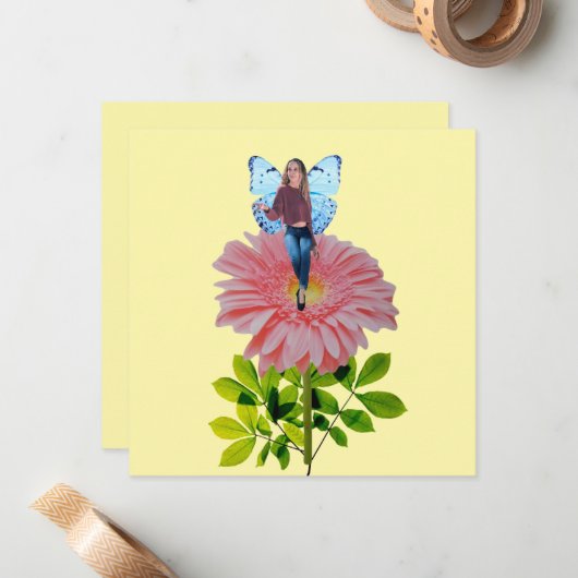 Activiteiten in de omgeving van Fairy on Pink Dais Notitiekaartje (Voorkant / Achterkant in situ)