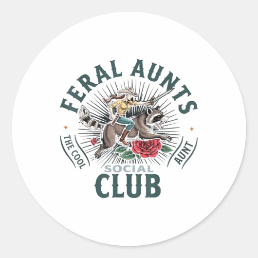 Activiteiten in de omgeving van Feral Aunts Social Ronde Sticker (Voorkant)