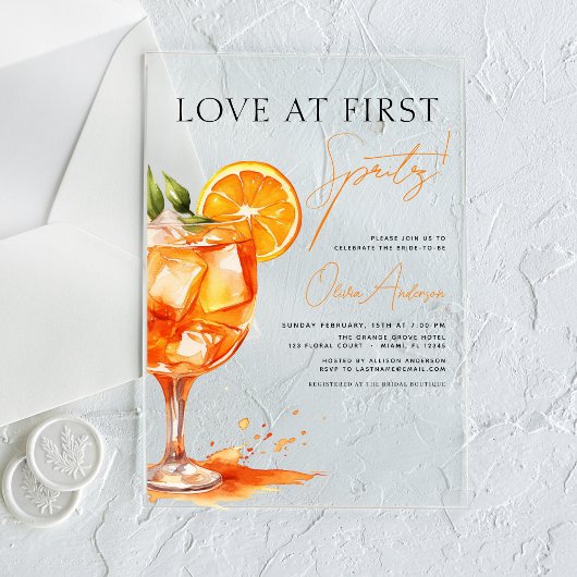 Activiteiten in de omgeving van First Spritz Oranj Acryl Uitnodigingen