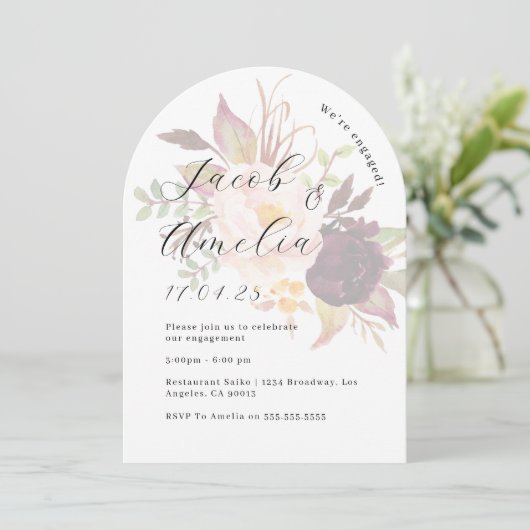 Activiteiten in de omgeving van Floral Burgundy Bl Kaart (Staand voorkant)