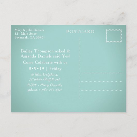 Activiteiten in de omgeving van Forsyth Park Fount Aankondigingskaart (Achterkant)