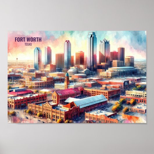 Activiteiten in de omgeving van Fort Worth Texas F Poster (Voorkant)