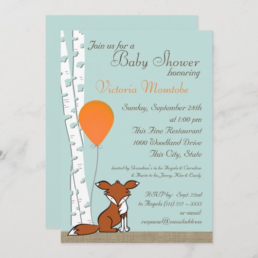 Activiteiten in de omgeving van Fox Balloon and Bi Kaart (Voorkant / Achterkant)