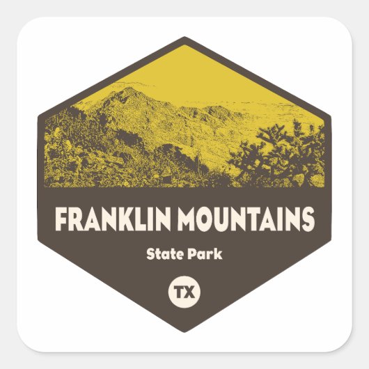 Activiteiten in de omgeving van Franklin Mountains Vierkante Sticker (Voorkant)