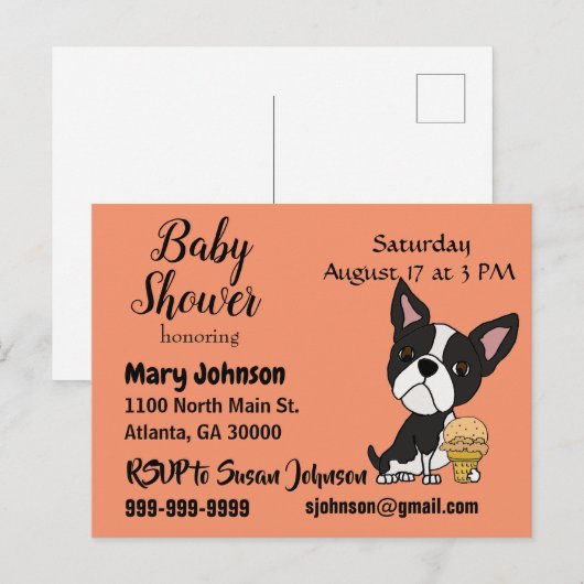 Activiteiten in de omgeving van Funny Boston Terri Uitnodiging Briefkaart (Voorkant / Achterkant)