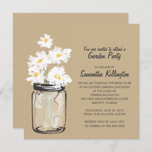 Activiteiten in de omgeving van Garden Party Mason Kaart (Voorkant / Achterkant)