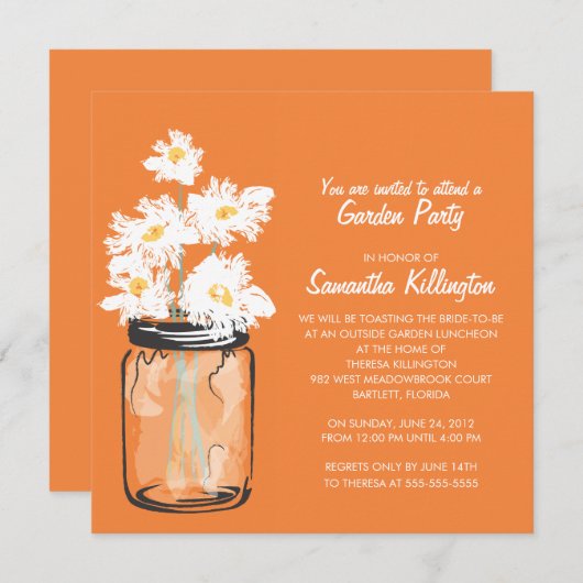 Activiteiten in de omgeving van Garden Party Mason Kaart (Voorkant / Achterkant)