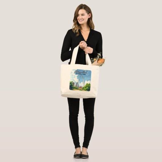 Activiteiten in de omgeving van Gateway Arch Natio Grote Tote Bag (Voorkant (model))