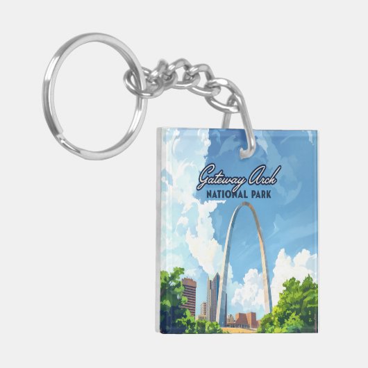 Activiteiten in de omgeving van Gateway Arch Natio Sleutelhanger (Voorkant Links)