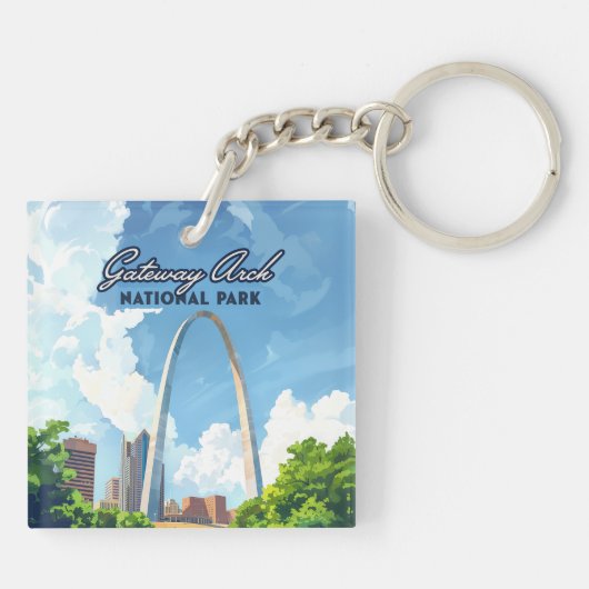 Activiteiten in de omgeving van Gateway Arch Natio Sleutelhanger (Achterkant)