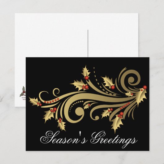 Activiteiten in de omgeving van Gold Holly & Scrol Feestdagenkaart (Voorkant / Achterkant)