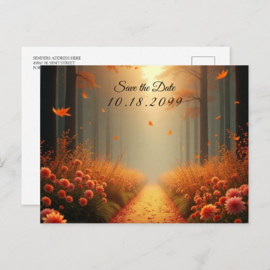 Activiteiten in de omgeving van Golden Ember Autum Feestdagenkaart (Voorkant / Achterkant)