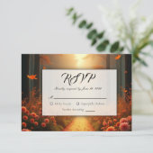 Activiteiten in de omgeving van Golden Ember Autum RSVP Kaartje (Staand voorkant)