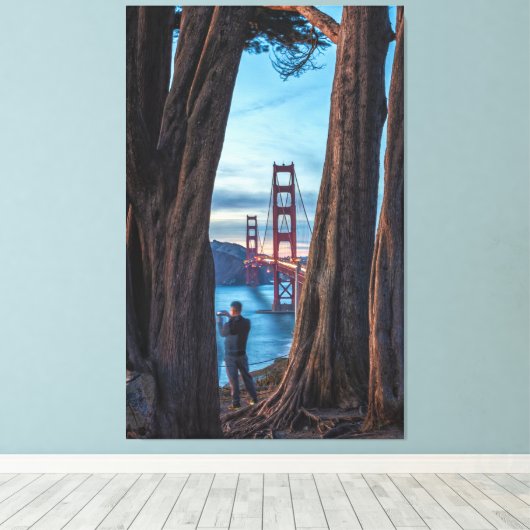 Activiteiten in de omgeving van Golden Gate Bridge Canvas Afdruk (Insitu (Houten vloer))