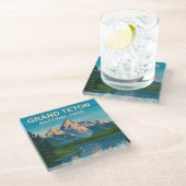 Activiteiten in de omgeving van Grand Teton Nation Glazen Onderzetter (Schuin)