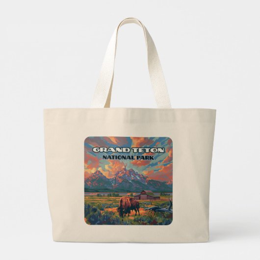 Activiteiten in de omgeving van Grand Teton Nation Grote Tote Bag (Achterkant)
