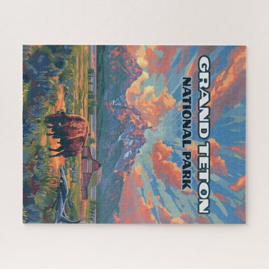 Activiteiten in de omgeving van Grand Teton Nation Legpuzzel (Horizontaal)