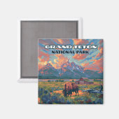 Activiteiten in de omgeving van Grand Teton Nation Magneet (Voorkant / Achterkant)