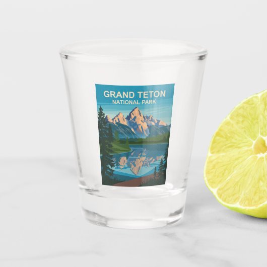 Activiteiten in de omgeving van Grand Teton Nation Shot Glas (Voorkant)