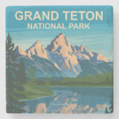 Activiteiten in de omgeving van Grand Teton Nation Stenen Onderzetter (Voorkant)