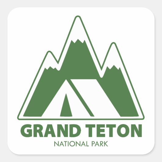 Activiteiten in de omgeving van Grand Teton Nation Vierkante Sticker (Voorkant)
