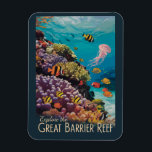 Activiteiten in de omgeving van Great Barrier Reef Magneet<br><div class="desc">Great Barrier Reef in een vectorkunststijl. Het Great Barrier Reef is het grootste koraalrif ter wereld,  bestaande uit meer dan 2900 individuele riffen en 900 eilanden.</div>