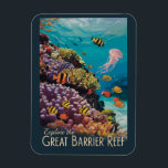 Activiteiten in de omgeving van Great Barrier Reef Magneet<br><div class="desc">Great Barrier Reef in een vectorkunststijl. Het Great Barrier Reef is het grootste koraalrif ter wereld,  bestaande uit meer dan 2900 individuele riffen en 900 eilanden.</div>