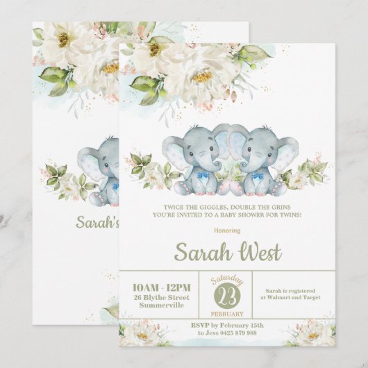 Activiteiten in de omgeving van Green Twins Elepha Kaart (Voorkant / Achterkant)