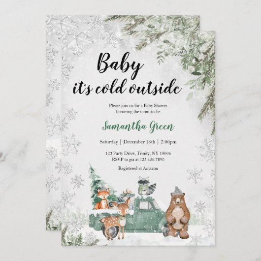 Activiteiten in de omgeving van Green Winter Woodl Kaart (Voorkant / Achterkant)