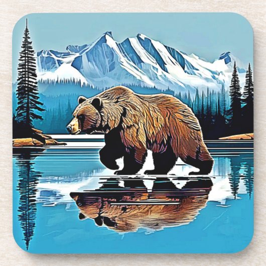 Activiteiten in de omgeving van Grizzly Lake Mount Bier Onderzetter (Voorkant)