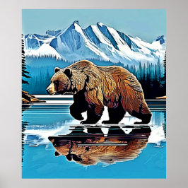 Activiteiten in de omgeving van Grizzly Lake Mount Poster