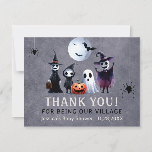 Activiteiten in de omgeving van Halloween Baby sho Bedankkaart (Voorkant)