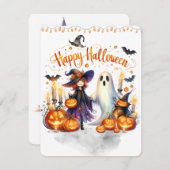 Activiteiten in de omgeving van Halloween Witch Wi Feestdagenkaart (Voorkant / Achterkant)