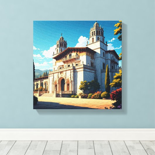 Activiteiten in de omgeving van Hearst Castle San Canvas Afdruk (Insitu (Houten vloer))