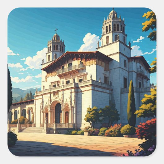 Activiteiten in de omgeving van Hearst Castle San  Vierkante Sticker (Voorkant)