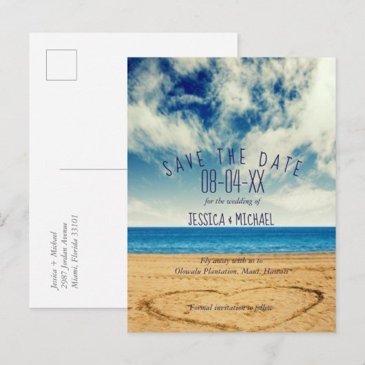 Activiteiten in de omgeving van Heart on the Sand  Aankondigingskaart (Voorkant / Achterkant)