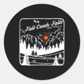 Activiteiten in de omgeving van herfst Creek Herfs Ronde Sticker (Voorkant)