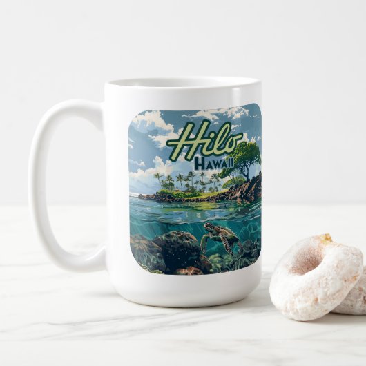 Activiteiten in de omgeving van Hilo Hawaii Big Is Koffiemok (Met donut)