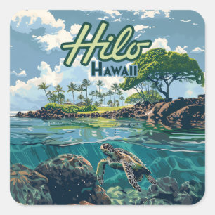 Activiteiten in de omgeving van Hilo Hawaii Big Is Vierkante Sticker