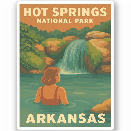 Activiteiten in de omgeving van Hot Springs Nation Sticker (Voorkant)