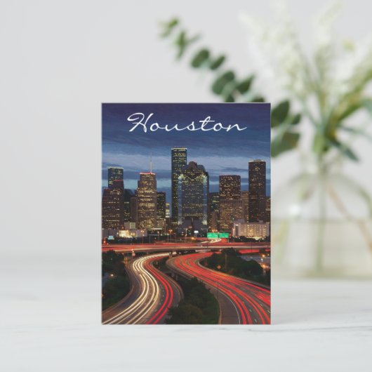 Activiteiten in de omgeving van Houston Texas Nigh Briefkaart (Staand voorkant)