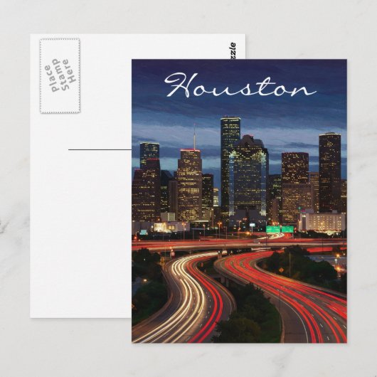 Activiteiten in de omgeving van Houston Texas Nigh Briefkaart (Voorkant / Achterkant)