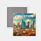 Activiteiten in de omgeving van Houston Texas Skyl Magneet (Voorkant / Achterkant)