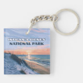 Activiteiten in de omgeving van Indiana Dunes Nati Sleutelhanger (Achterkant)