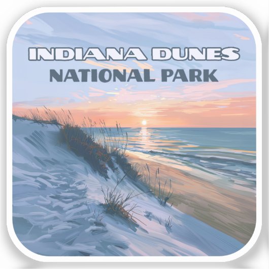 Activiteiten in de omgeving van Indiana Dunes Nati Sticker (Voorkant)