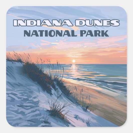 Activiteiten in de omgeving van Indiana Dunes Nati Vierkante Sticker (Voorkant)