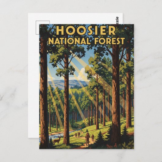 Activiteiten in de omgeving van Indiana Hoosier Na Briefkaart (Voorkant / Achterkant)