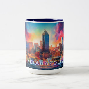 Activiteiten in de omgeving van Indianapolis Artsy Tweekleurige Koffiemok